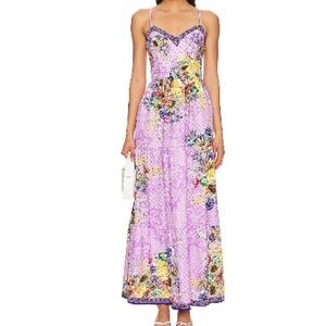 Agua Bendita Pink and Purple Sundress Maxi